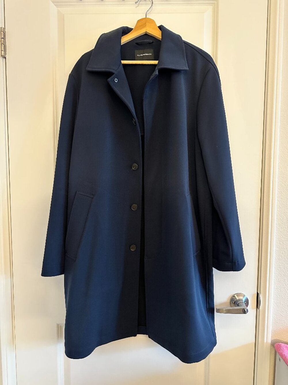 Club Monaco Navy Blue Men's Overcoat - Size M